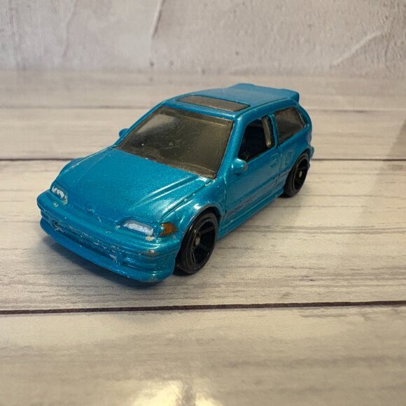 Hot Wheels 1990 Honda Civic EF Teal HW CITY Car 2014 Mattel (SKU: 187TO) - Picture 1 of 5